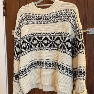 Polo by Ralph Lauren Black & Cream Fair Isle Crewneck Sweater